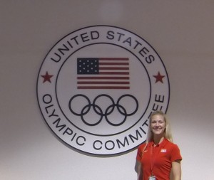 Dr. Brown Budde providing care at the US Olympic Training Center