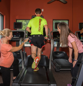 Dr. Brown Budde performing a Video Running Gait Analysis